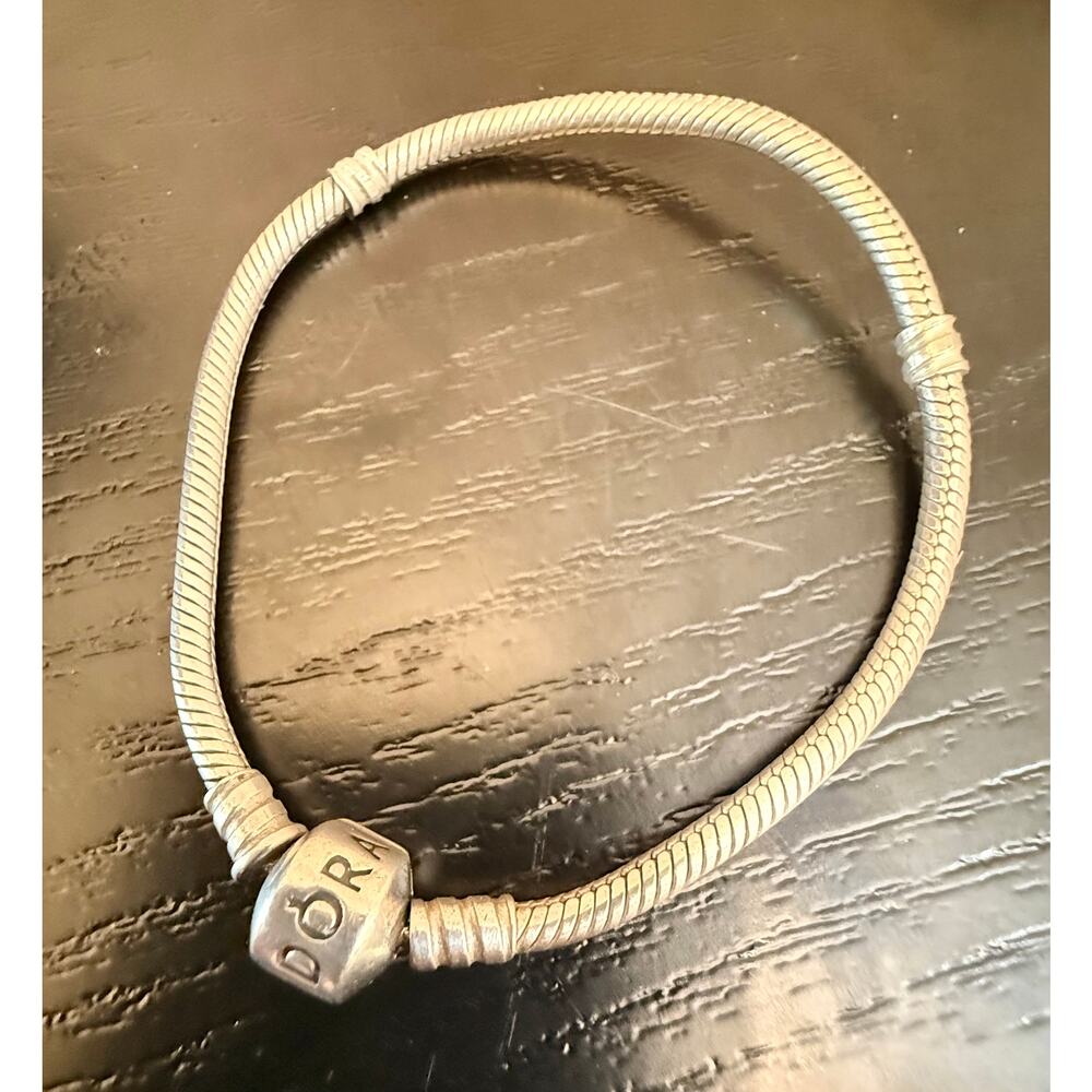 Authentic Pandora Snake Chain Bracelet Sterling Silver Size 7 S925 ALE